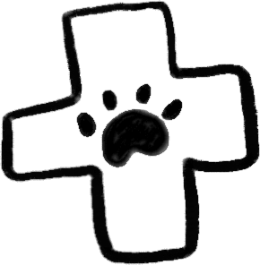 Illustrated medical sign with paw
